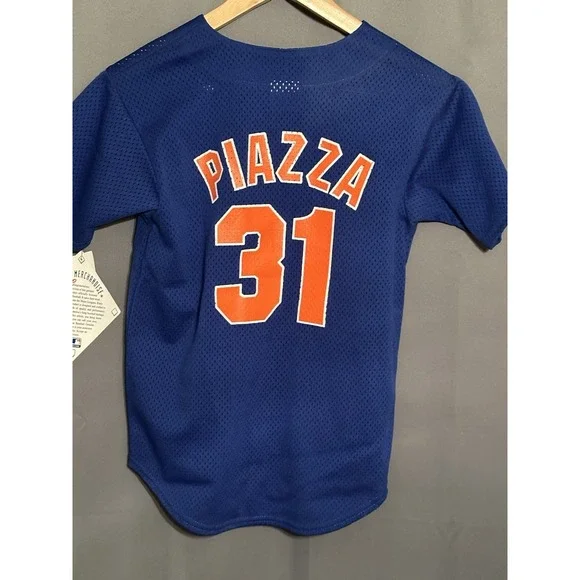 Majestic New York Mets Youth Baseball Jersey Blue Mike Piazza MLB 6541 METHY - Picture 10 of 14
